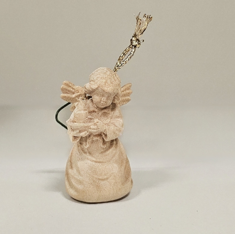 Rare Pema Carved Miniature Angel Ornament from Ortisei Val Gardena Italy